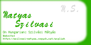 matyas szilvasi business card